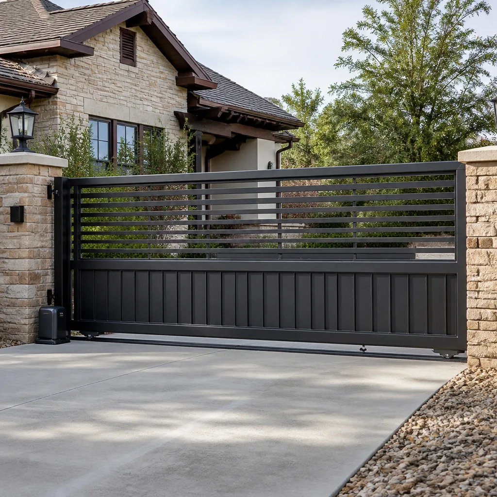 Sliding driveway gates